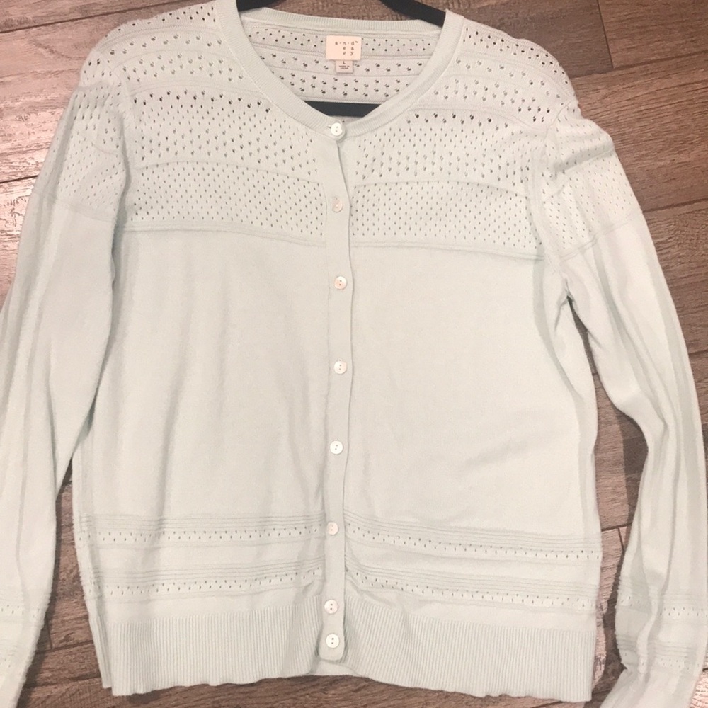 Mint green cardigan L